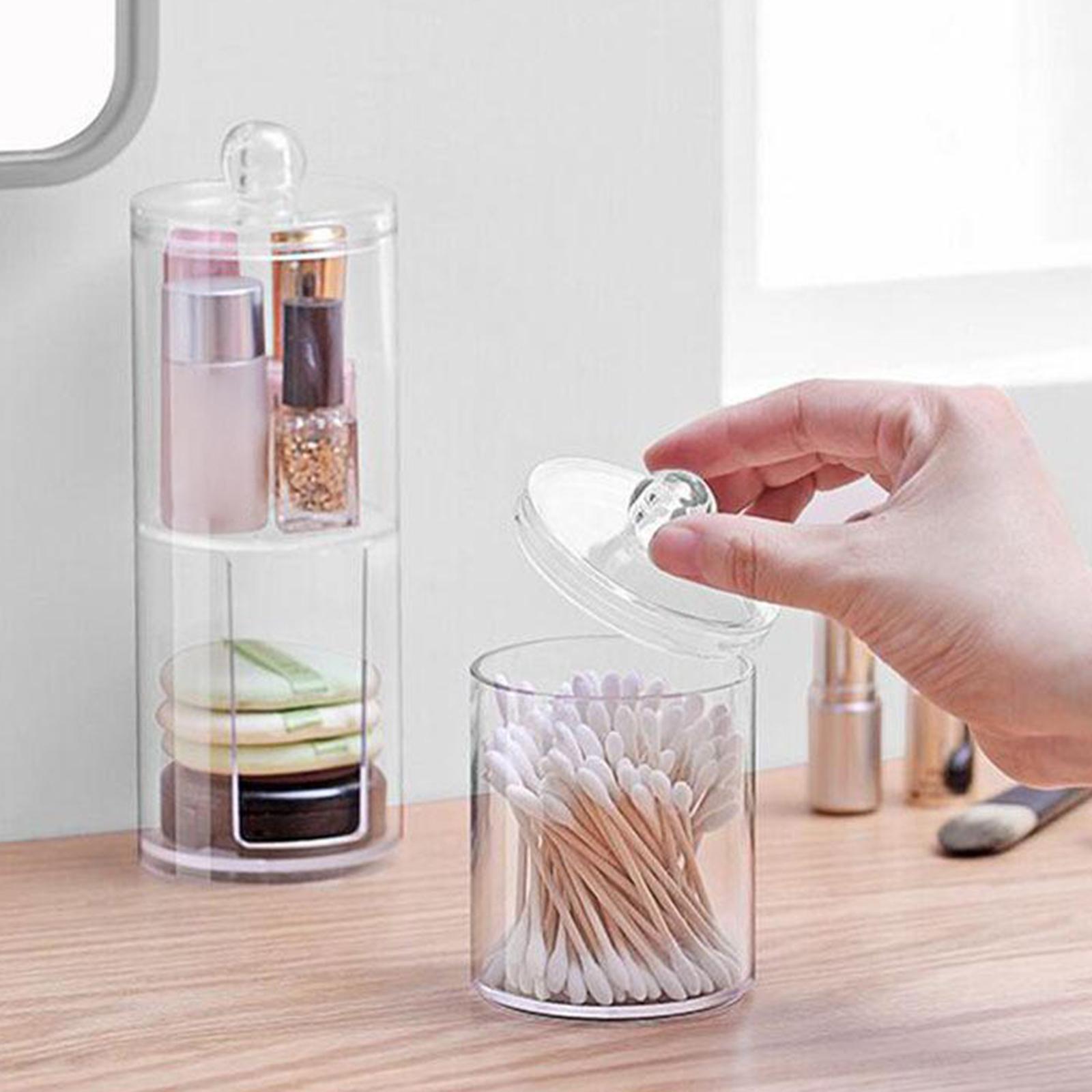 Storage Box Acrylic Multifunctional Storage Box Container Cosmetic Makeup Cotton Pad Organizer Save Space