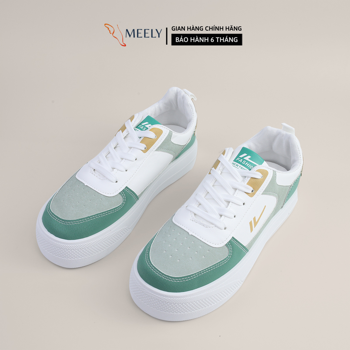 Giày Sneaker Nữ MEELY Phối Màu Cổ Thấp Đế Êm Thích Hợp Đi Làm, Đi Chơi - BSK15