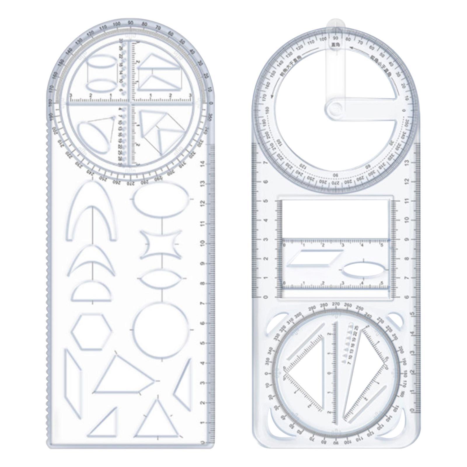 2× Multifunctional Ruler Drawing Measuring for Painting Tailor Office