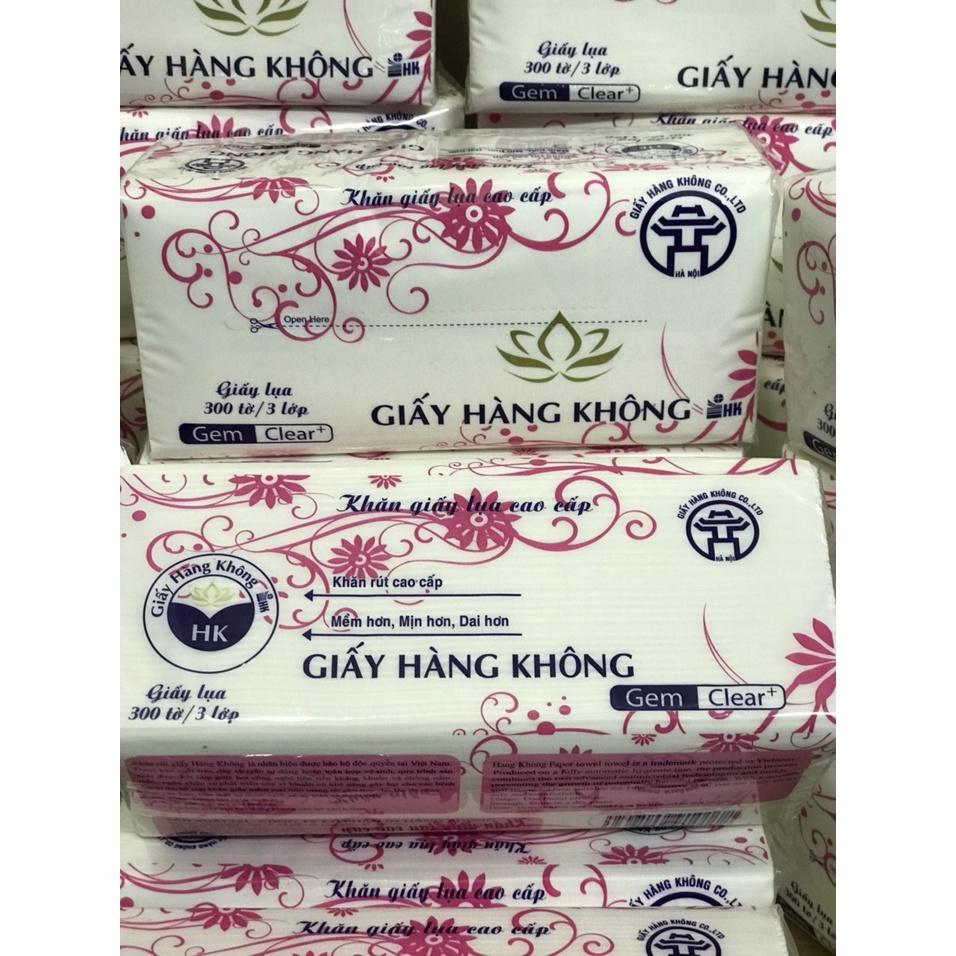Giấy ăn lụa, giấy rút 2 lớp gói 300 tờ mềm mịn và rât dai
