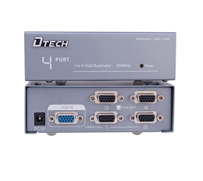 Bộ chia VGA 1 to 4 DTECH - Hàng Chính Hãng