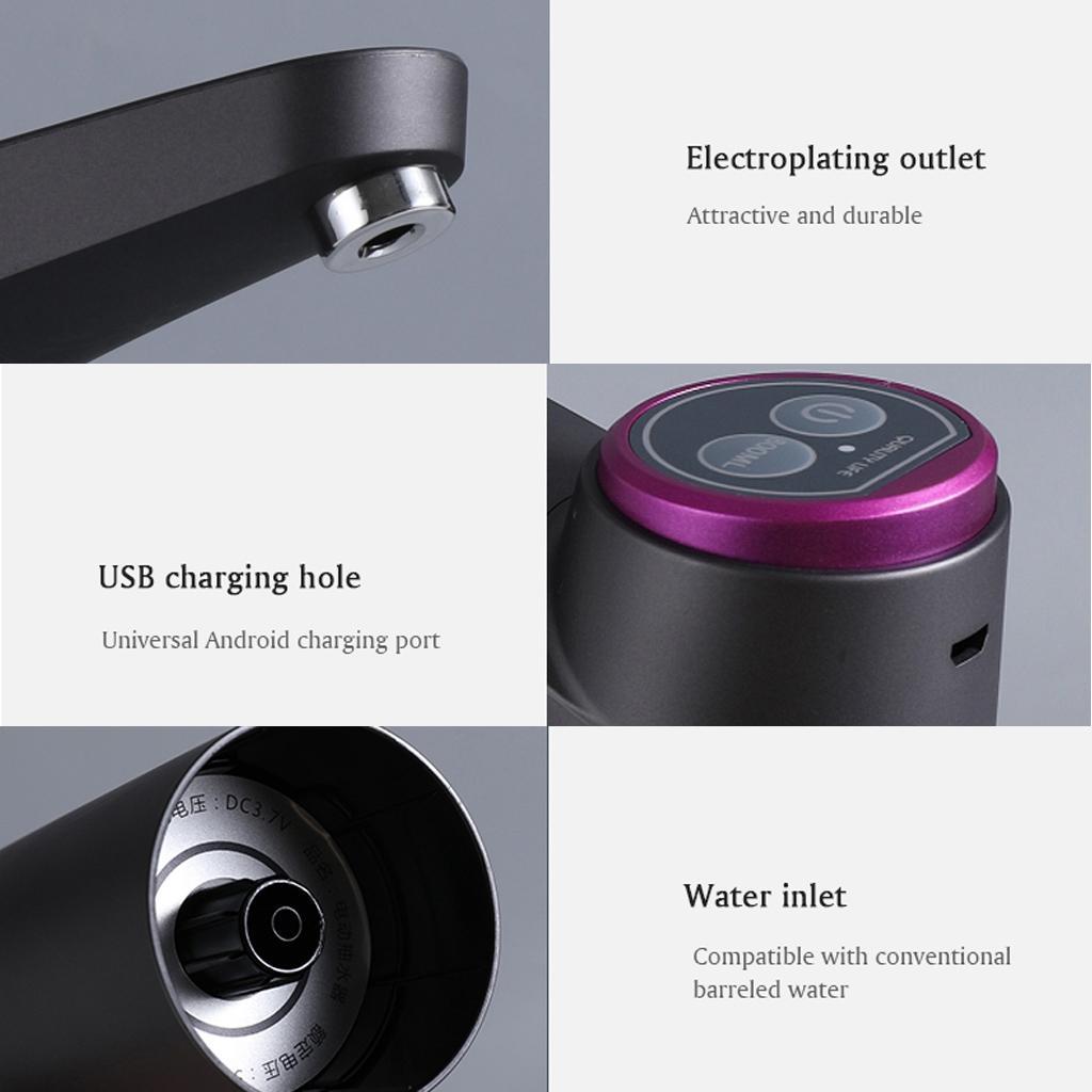 2-3pack Electric Automatic Water Pump Dispenser USB Charging Wireless Home Gray