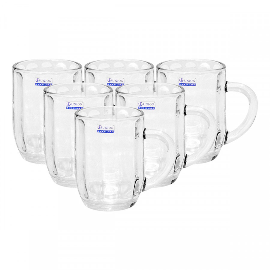 Bộ ly 6 cái Union Glass 307 Ly quai 300ml  không ngã màu,  sản xuất Thái Lan