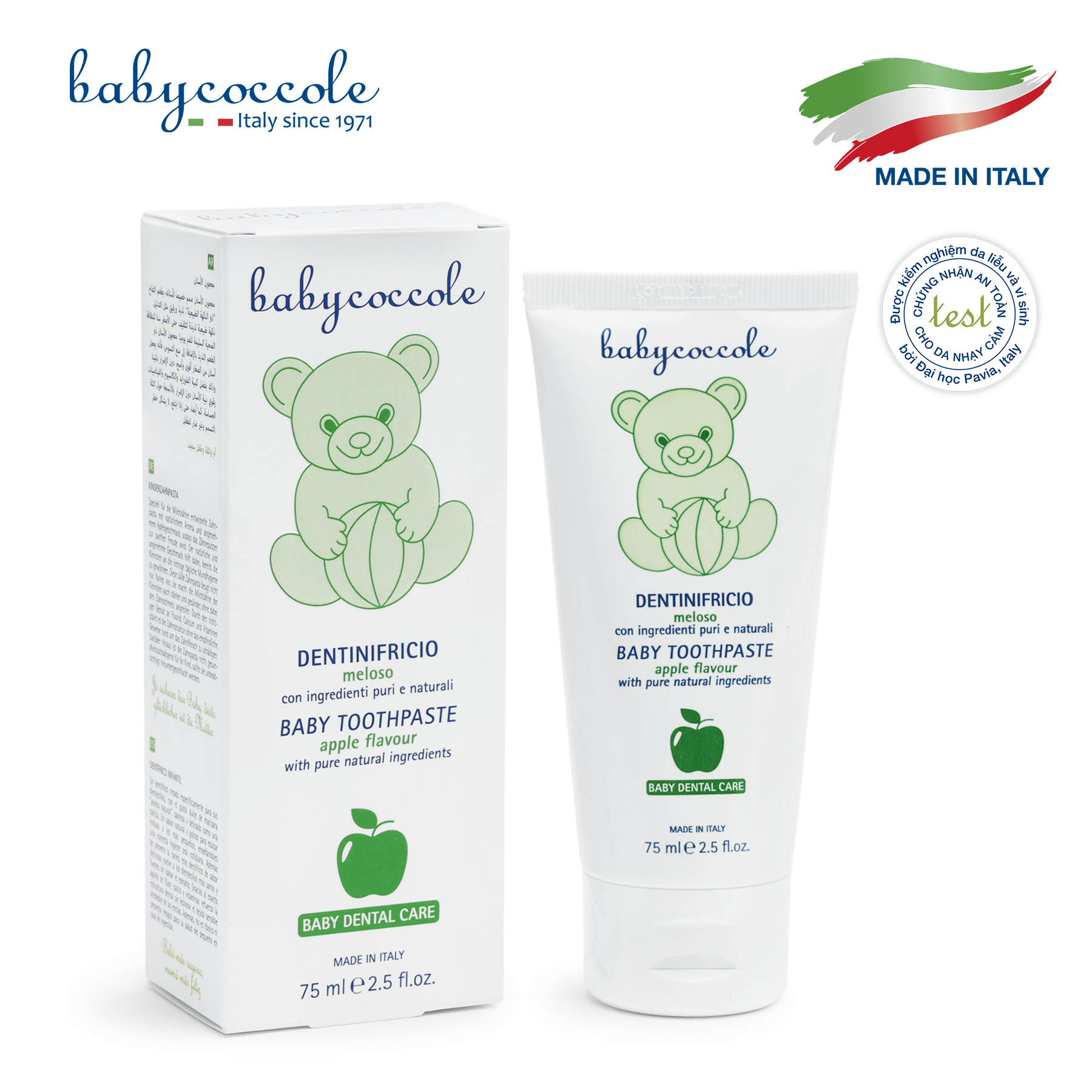 Kem đánh răng Babycoccole hương táo 75ml 12M+