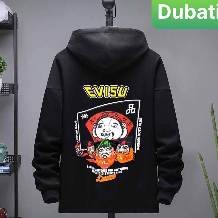 ÁO HOODIE NAM NỮ, ÁO KHOÁC NỈ EVISU FROM RỘNG DÀI TAY CHỐNG NẮNG CHẤT VẢI XỊN SÒ - DUBATI FASHON