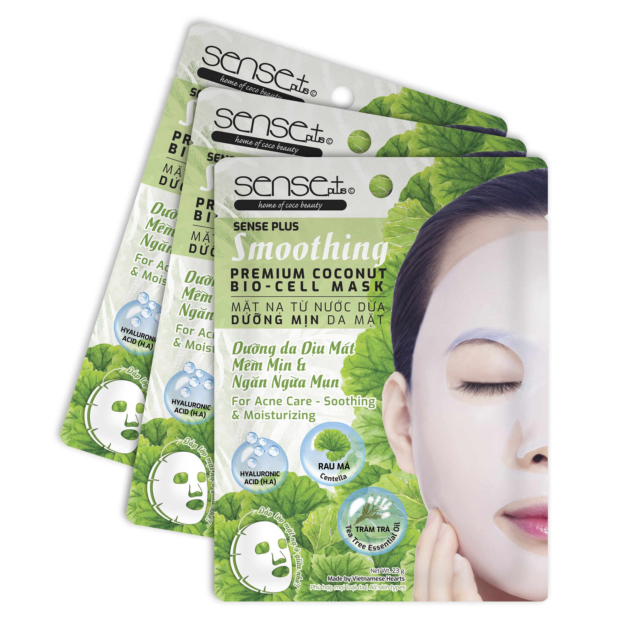 COMBO 10 MIẾNG MẶT NẠ BIOCELL DƯỠNG MỊN SENSE PLUS + TẶNG MẶT NẠ SỢI TRE DƯỠNG MỊN