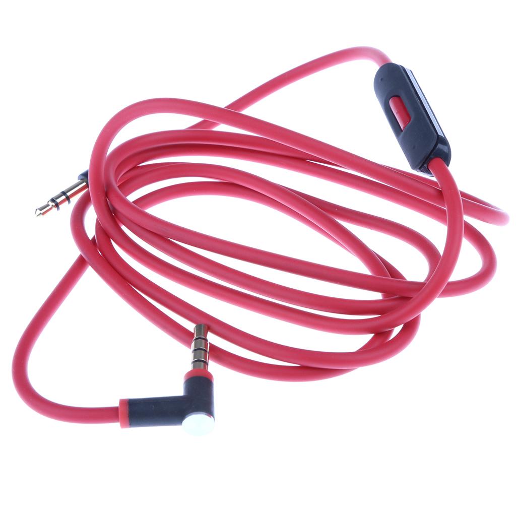 Replacement Audio Cable Cord Wire In-line Microphone For 3.5mm Headphones