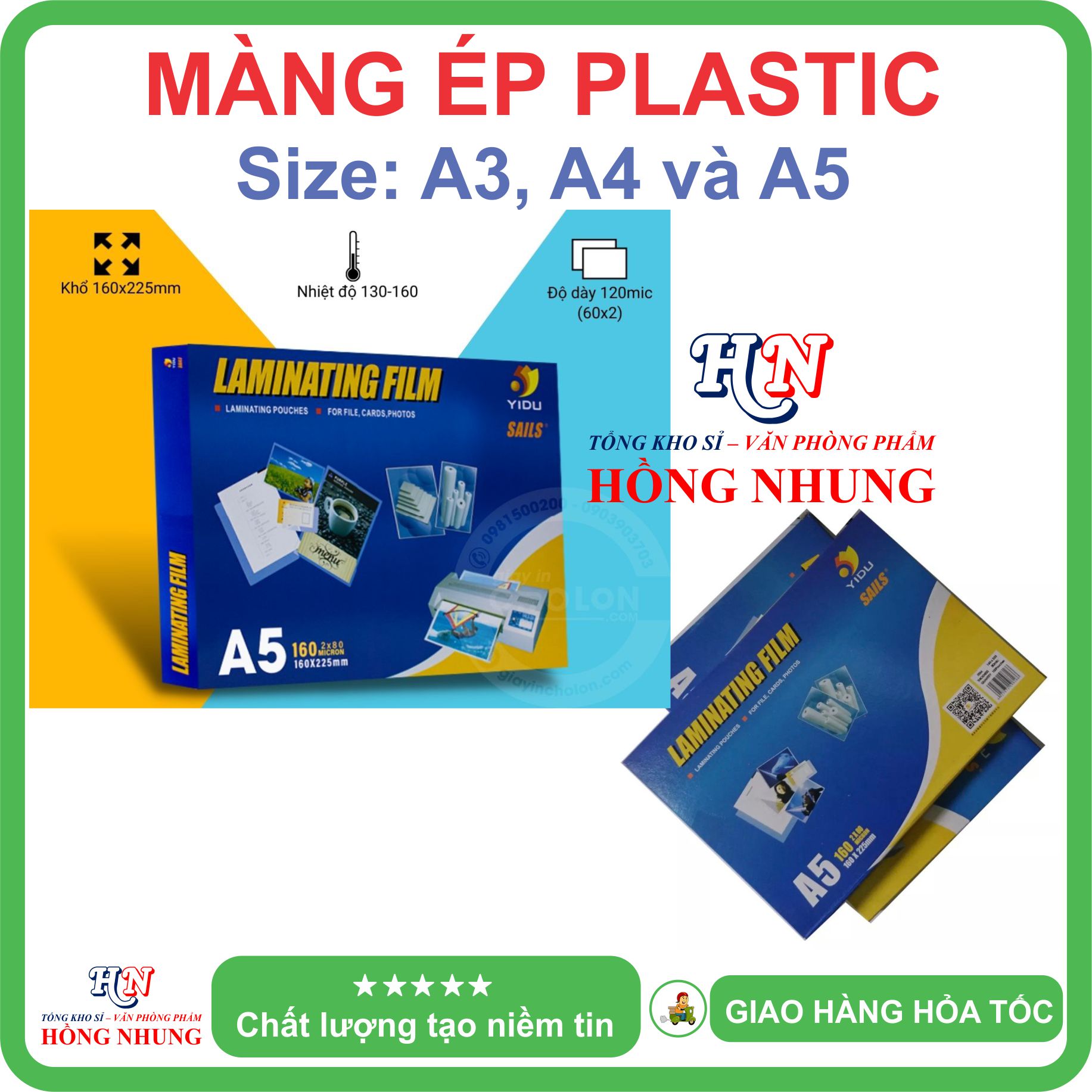 Màng Ép Plastic A3, A4, A5 Yidu 2x80 Mic , Xấp 100 Cái, Giúp Lưu Trữ, Bảo Vệ Hình Ảnh, Giấy Tờ Của Bạn Không Bị Hư Hỏng.