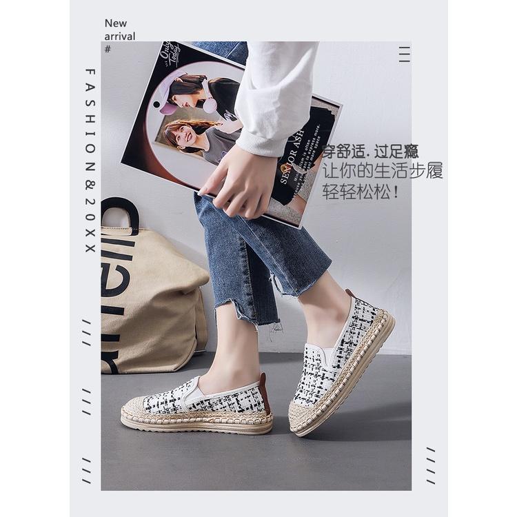 Slip on - Giày lười vải nữ phong cách HQ - Chất liệu vải sợi thô dệt kiểu len thoáng khí, đế cao su chống trơn - Mã 681