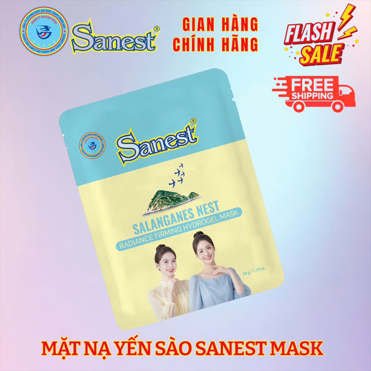 Hộp mặt nạ Yến sào Hydrogel làm sáng và săn chắc da