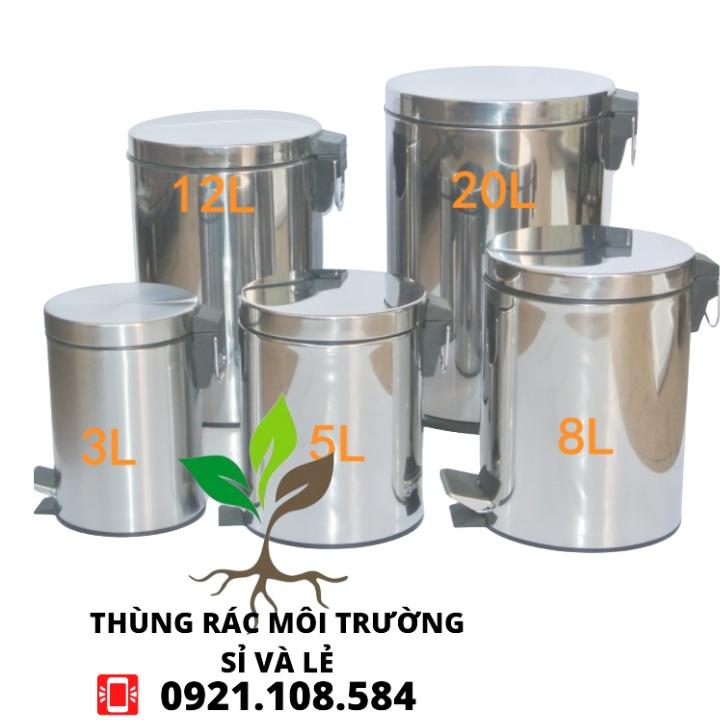 THÙNG RÁC INOX ĐẠP CHÂN 3L/5L/7L/8L/12L/20L/30L