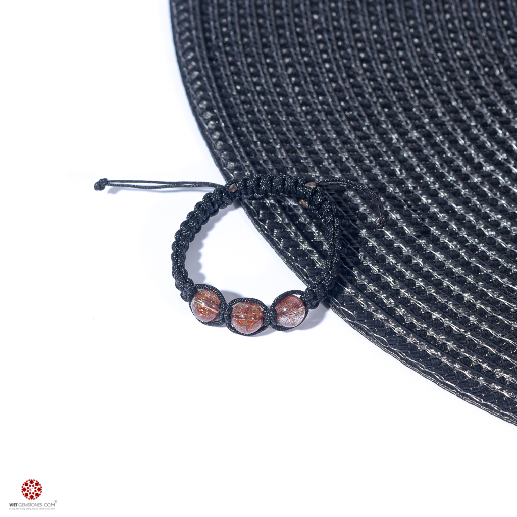 Vòng tay Mala may mắn Thạch anh tóc Đỏ - Hợp mệnh Hỏa, Thổ | VietGemstones