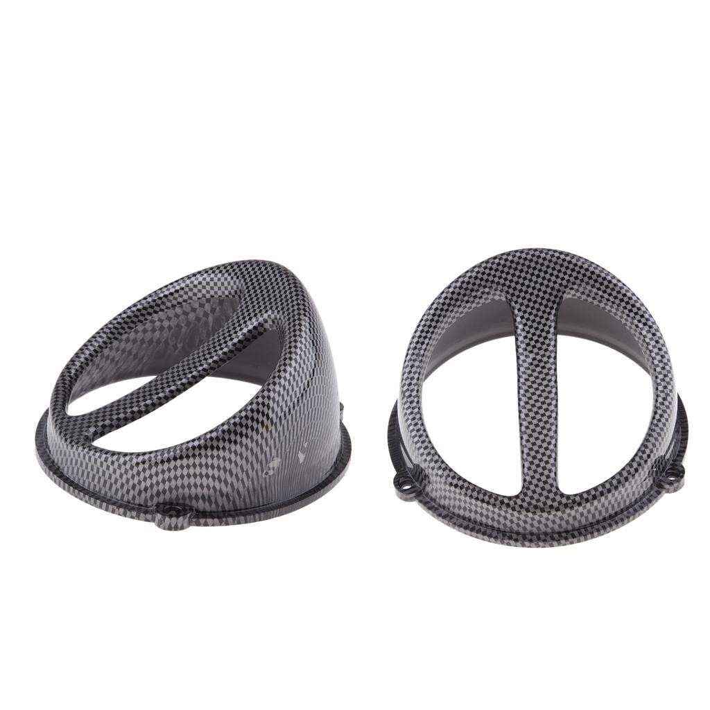 2 Pcs Carbon Fiber Color Air Scoop Fan Cover Cap Fits for GY6 125/150cc Scooter