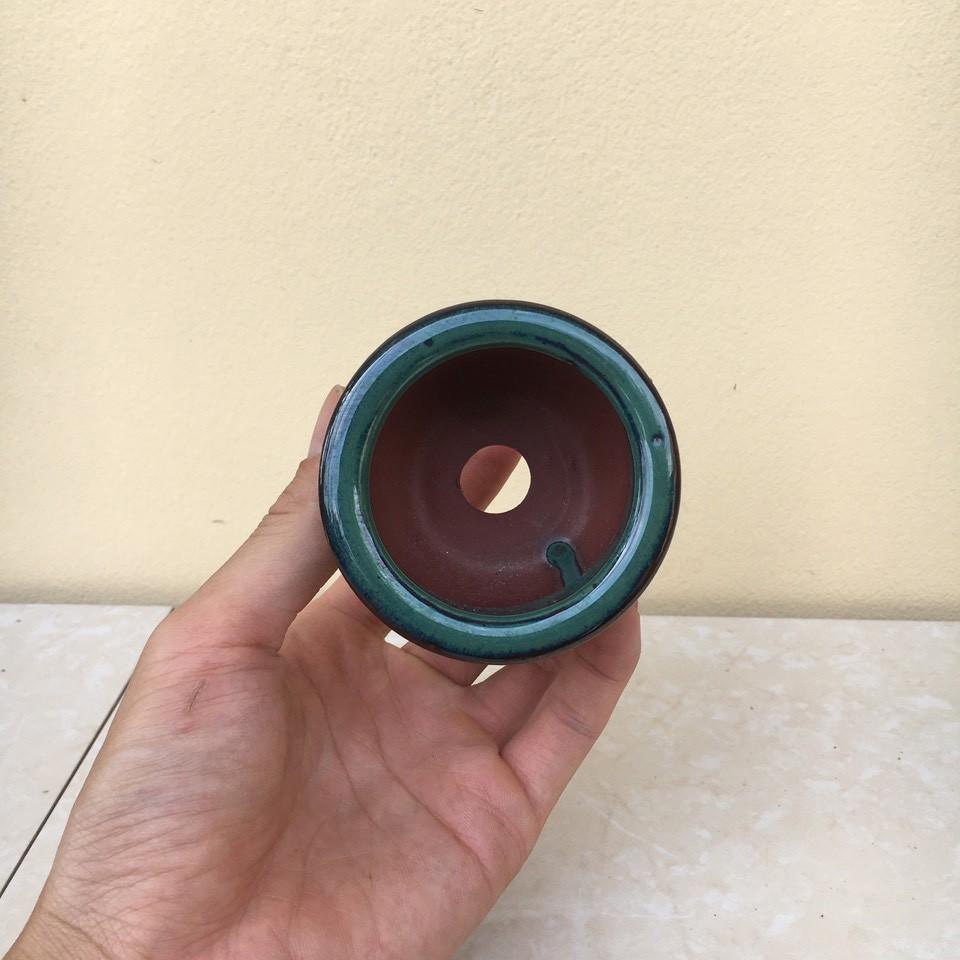 Chậu bonsai tròn mini men hỏa biến gốm Bát tràng 1 size BM-18