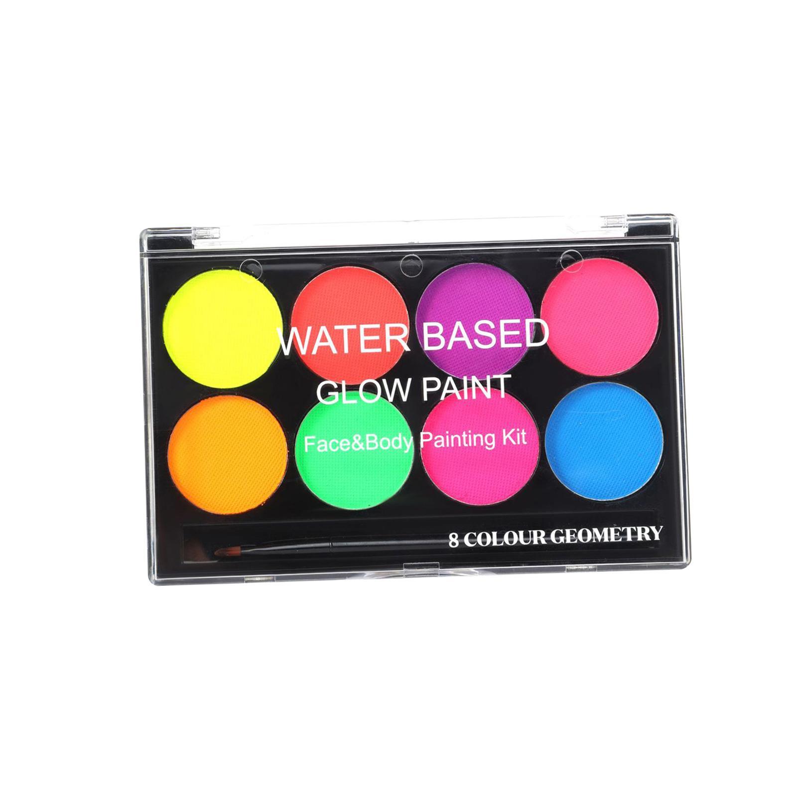 Face Body Paint Facepaint 8 Colors with Painting Brush Face Painting Pigment for Halloween Party Dress up Festival