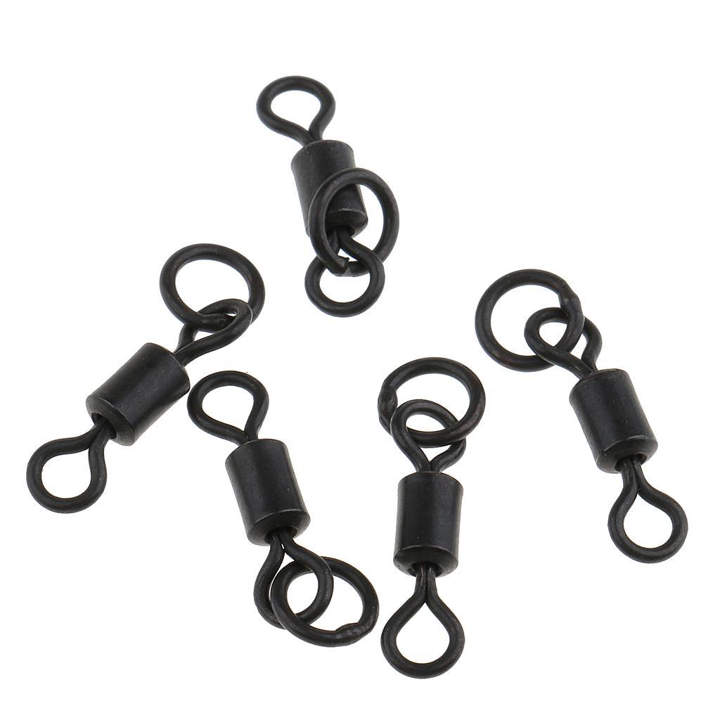 100Pcs Flexible Fishing Rolling Swivels Hook Line Connector for Carp Fishing Terminal Tackle