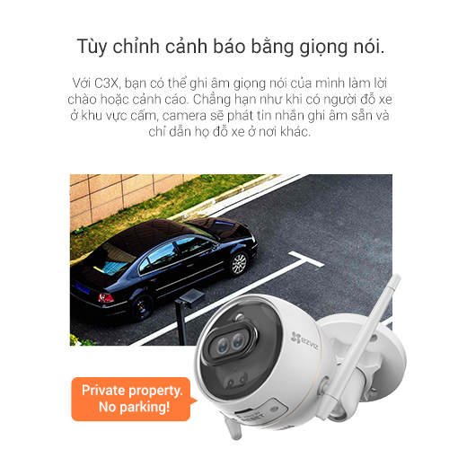 Camera Wifi Ezviz C3X 2MP 1080P Ngoài Trời Bản Mắt Kép, Có Màu Ban Đêm, AI Thông Minh - Hàng Chính Hãng