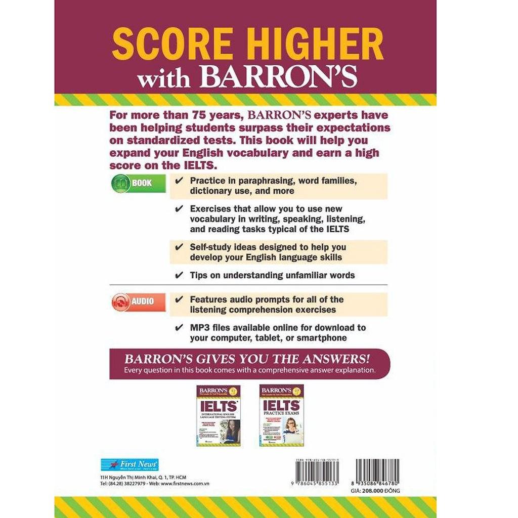 Sách - BARRON'S ESSENTIAL WORDS FOR THE IELTS (3RD EDITION) - First News