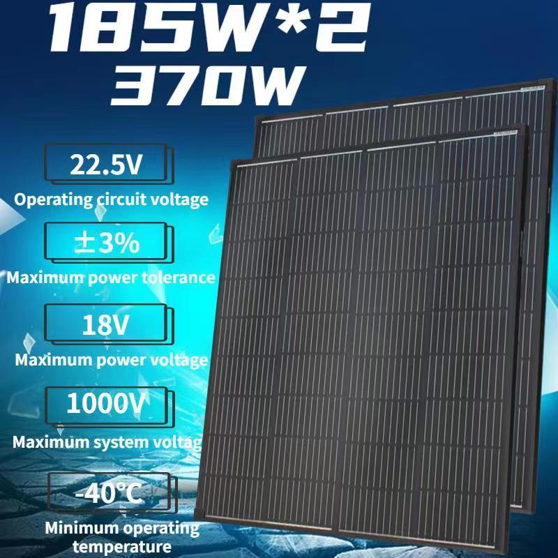 Bảng điều khiển năng lượng mặt trời bằng kính đơn tinh thể 120W 240W 360W Pin mặt trời 36 chiếc 125mm * 125mm Hệ thống năng lượng mặt trời tại nhà Sạc pin 12V 24V Màu sắc: Bảng kính 370W