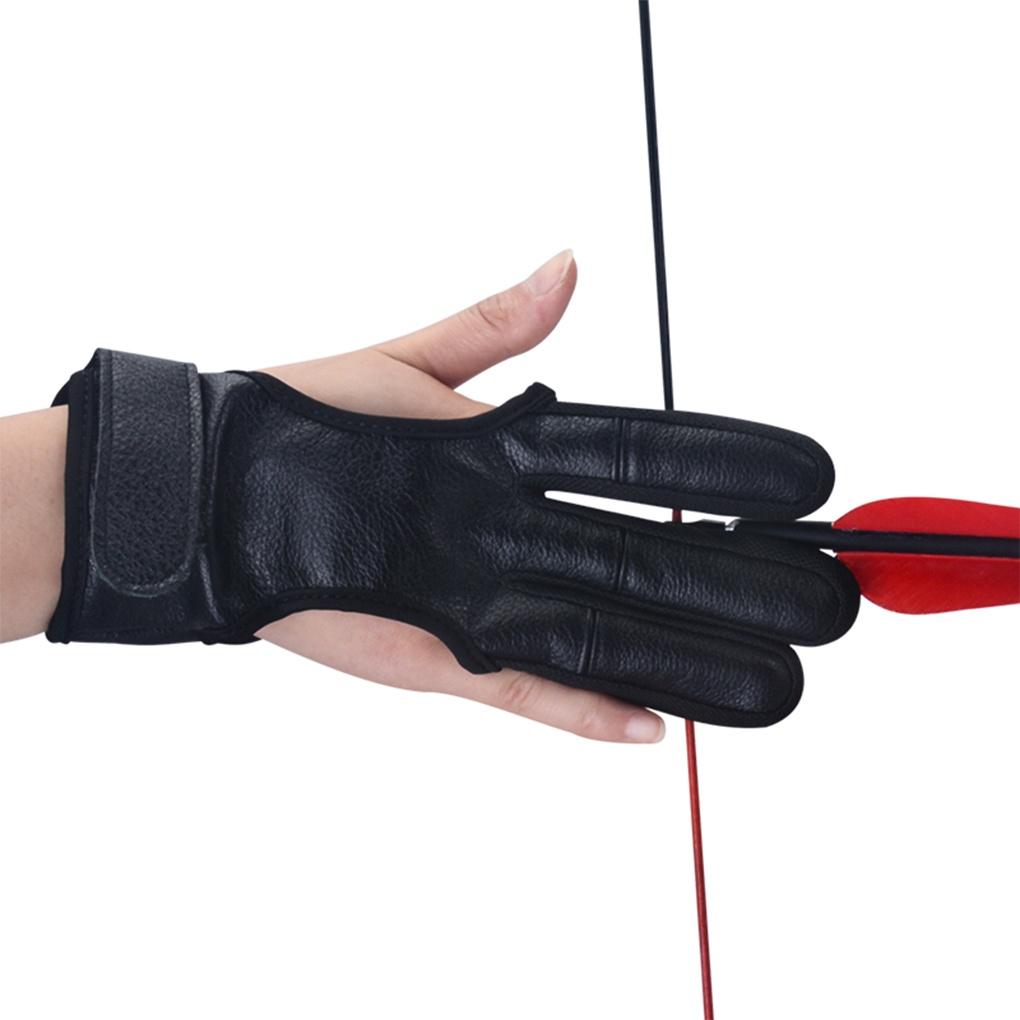 Deerskin Archery Glove Shooting Finger Gloves Protection Outdoors Sporting Fingers Guard Practicing Tools for AdultsELEN