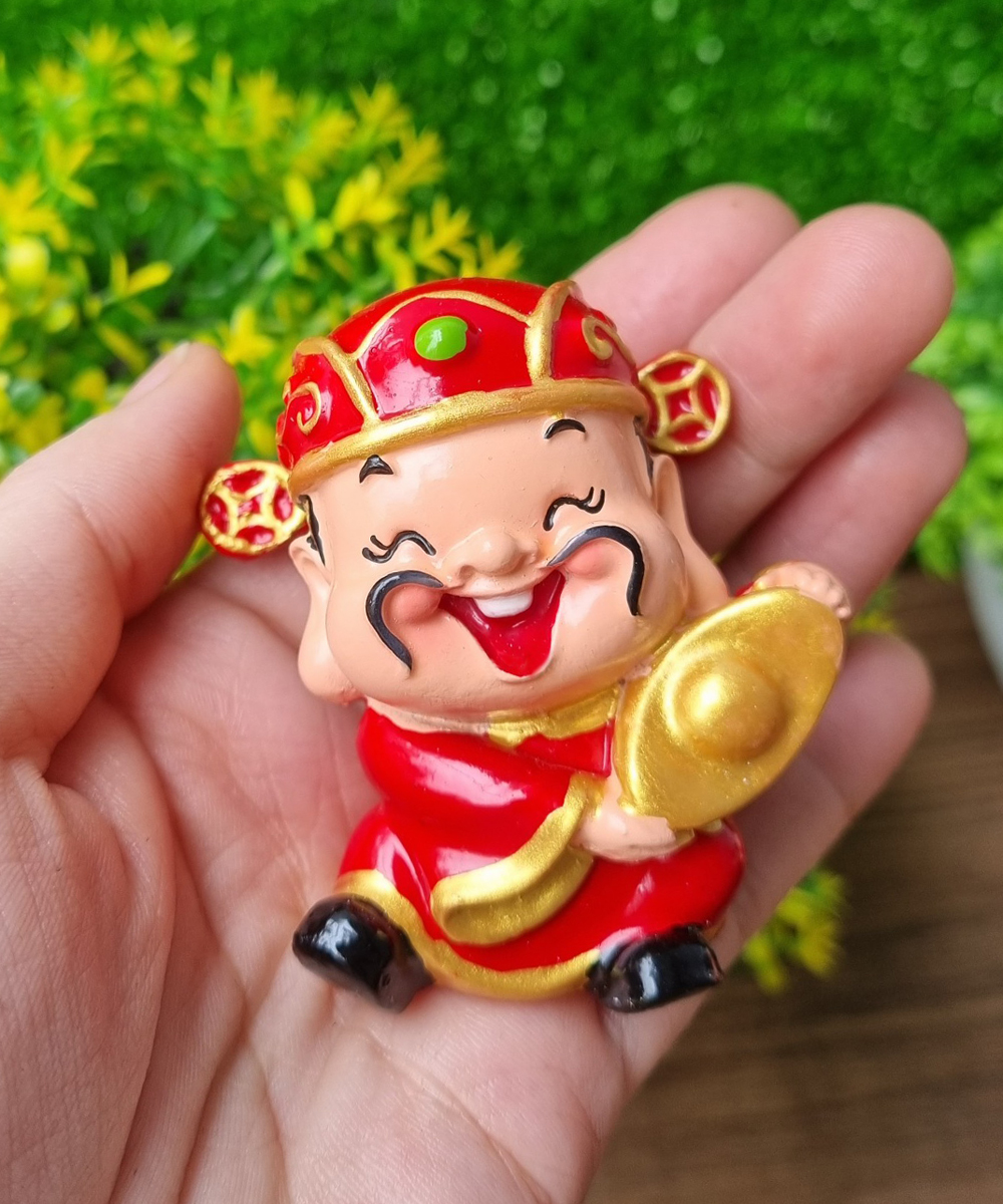 Bộ 03 tượng chibi Thần Tài size 6cm chiêu tài - may mắn