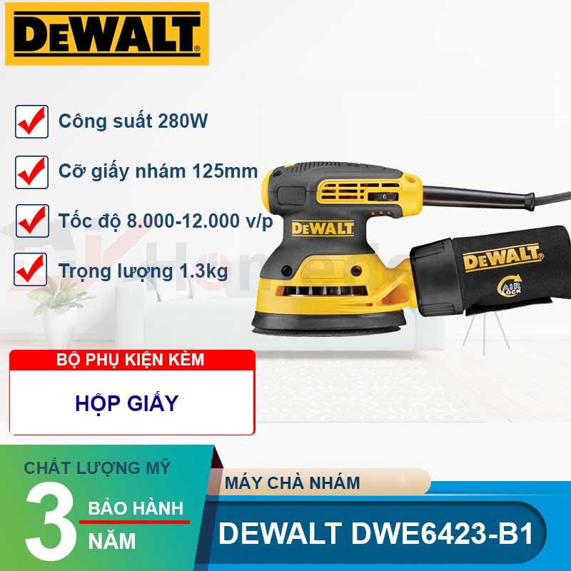 Máy chà nhám xoay 280W DEWALT DWE6423 - B1