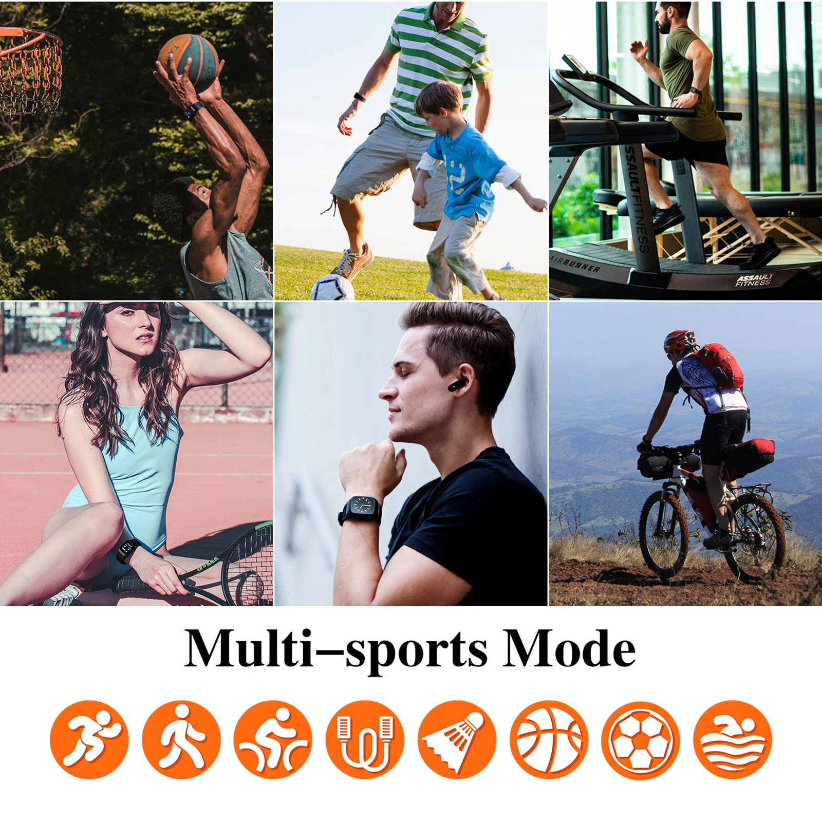 Đồng hồ thông minh 2 trong 1 TWS Earbuds Fitness Tracker True Wireless Bluetooth 5.0 có Máy đếm bước đi Hoạt động của bộ đếm calo