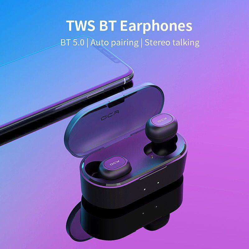 Tai nghe QCY T2C Bluetooth 5.0 không dây giảm tiếng ồn với Mic dành cho Android/iPhone - Hàng Chính Hãng