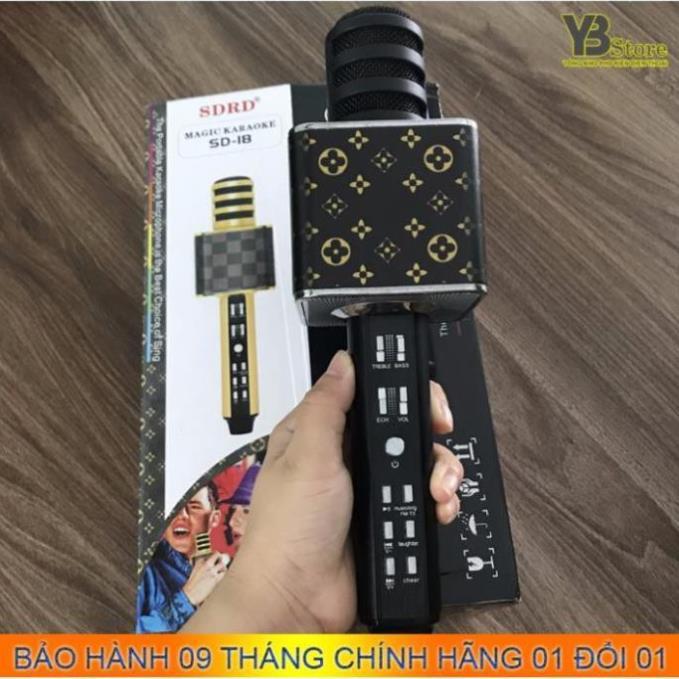 Mic Karaoke Bluetooth SD18 - Hỗ Trợ Thẻ Nhớ Cổng 3.5