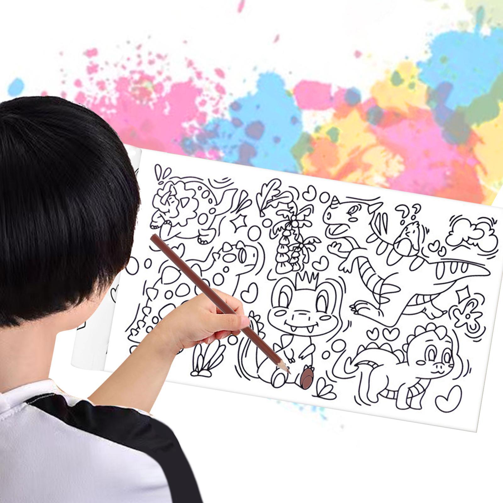 Children Coloring Roll Kid Graffiti Scroll Colorable Drawing Paper