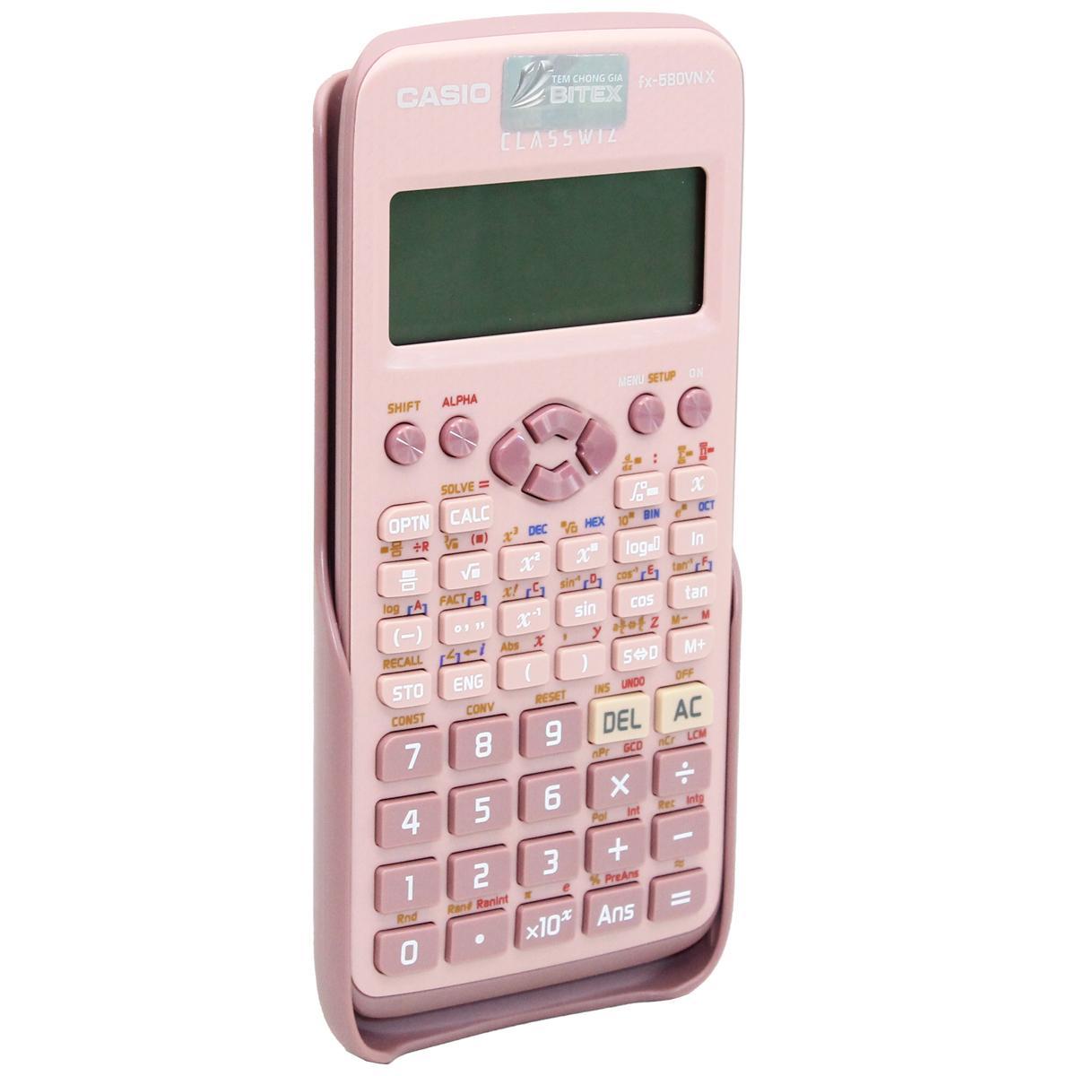 Máy Tính Casio FX 580VN X-PK - Màu Hồng - Tặng Kèm 3 Bút Gel G01 0.5 mm (2 Mực Tím + 1 Mực Xanh)