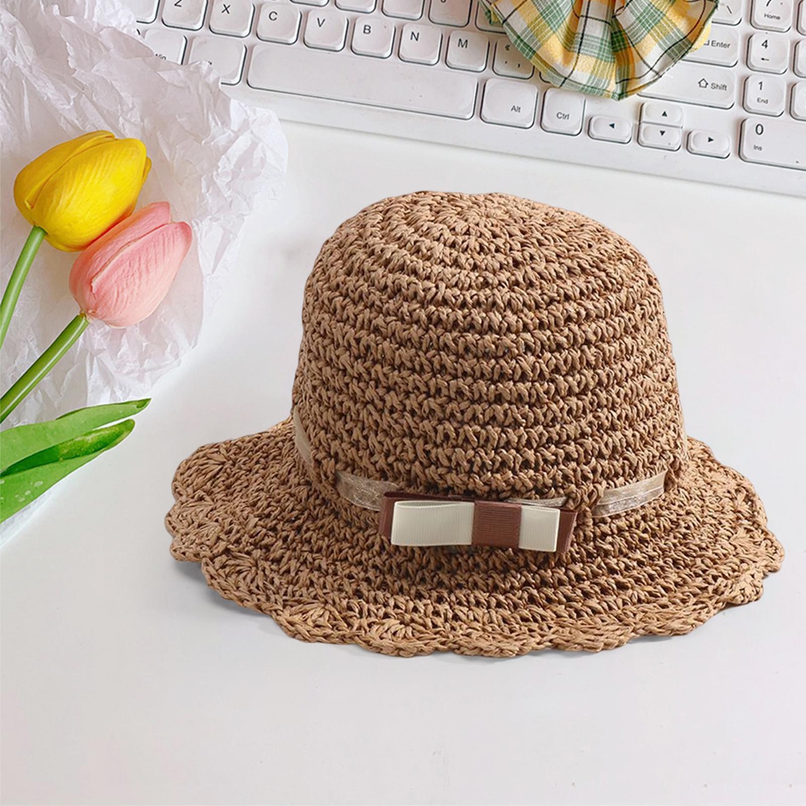 Summer Straw Kids Sun Hat Summer Beach Hat Wide Brim for Vacation