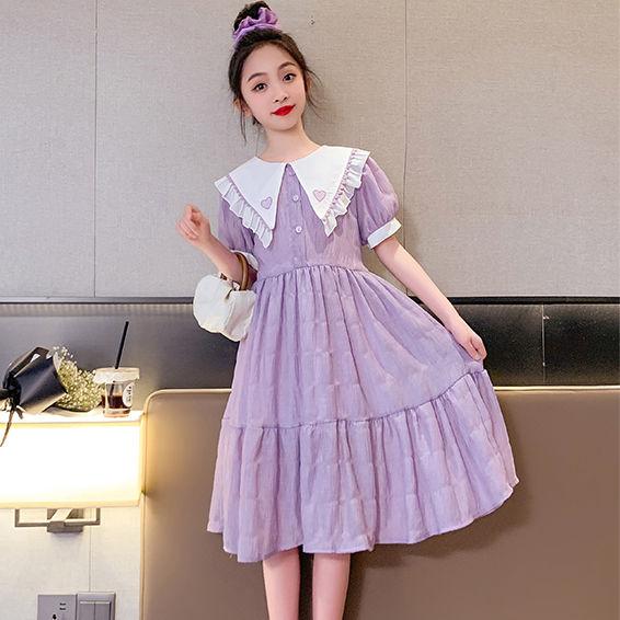 DONGSHOP Váy cho bé gái Hàn Quốc Váy trẻ em ngọt ngào cho bé gái Váy công chúa dài