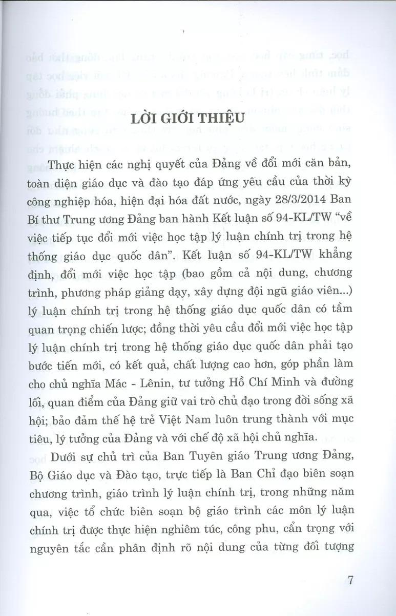 Sách - Giáo Trình Kinh Tế Chính Trị Mác-Lênin (Dành Cho Bậc Đại Học Hệ Chuyên Lý Luận Chính Trị) (Tái Bản 2025)