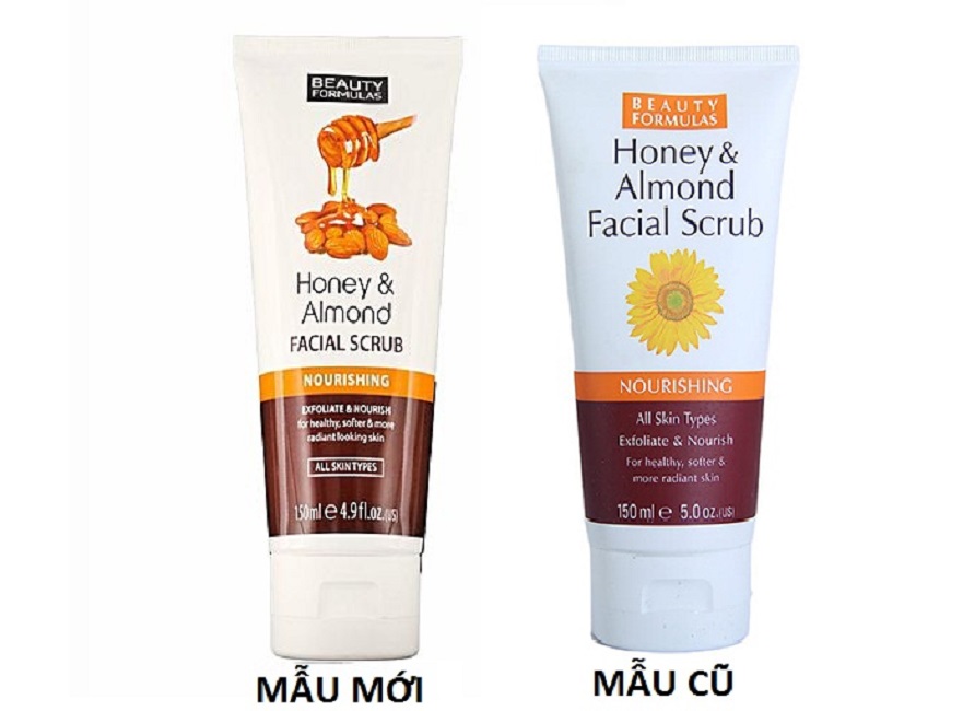 Sữa rửa mặt Beauty Formulas Honey and Almond Facial Scrub 150ml - tẩy tế bào chết mật ong và hạnh nhân