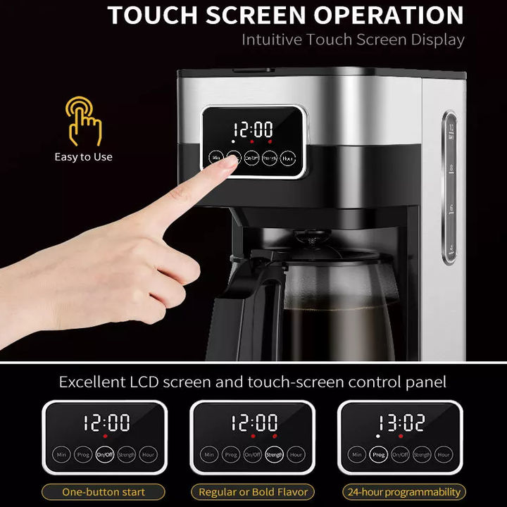 Máy pha cà phê tự động cao cấp Shardor CM1429TA-GS công suất 900W, dung tích 1500ml-Hàng chính hãng