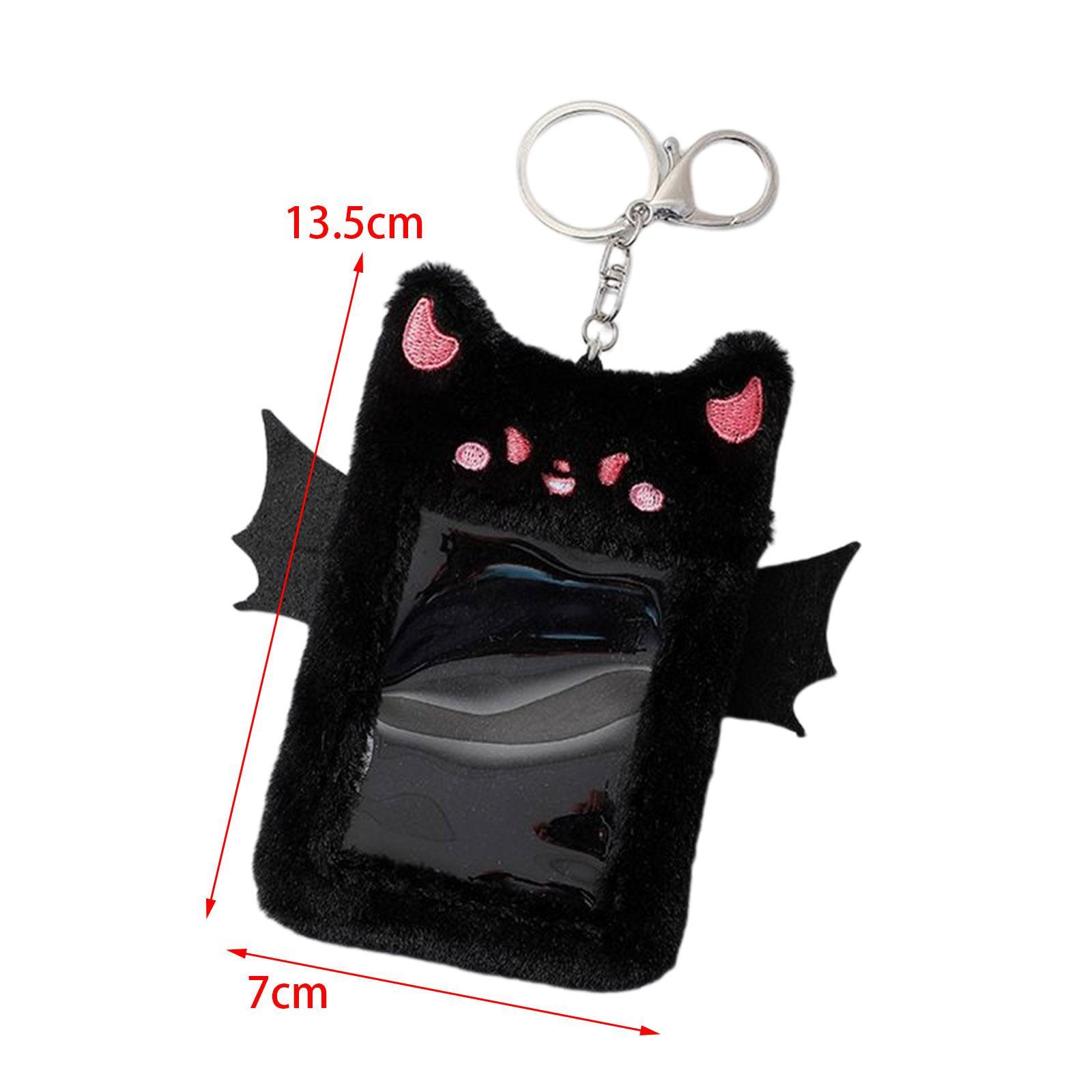 2 Colors Plush Photocard Holder Little Devil ID Card Case