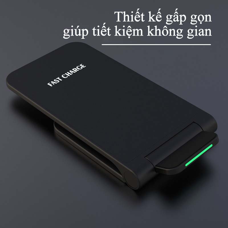 Sạc Không Dây Kiêm Giá Đỡ Điện Thoại Wireless Charging Standard 15W Chuẩn Qi Cho Điện Thoại IOS Android Hỗ Trợ Sạc Không Dây Đế Sạc Không Dây Nhanh Kèm Củ Sạc Điện Thoại Cao Cấp Có Đèn LED Báo An Toàn Tuyệt Đối Kiêm Giá Đỡ Điện Thoại  - ML023