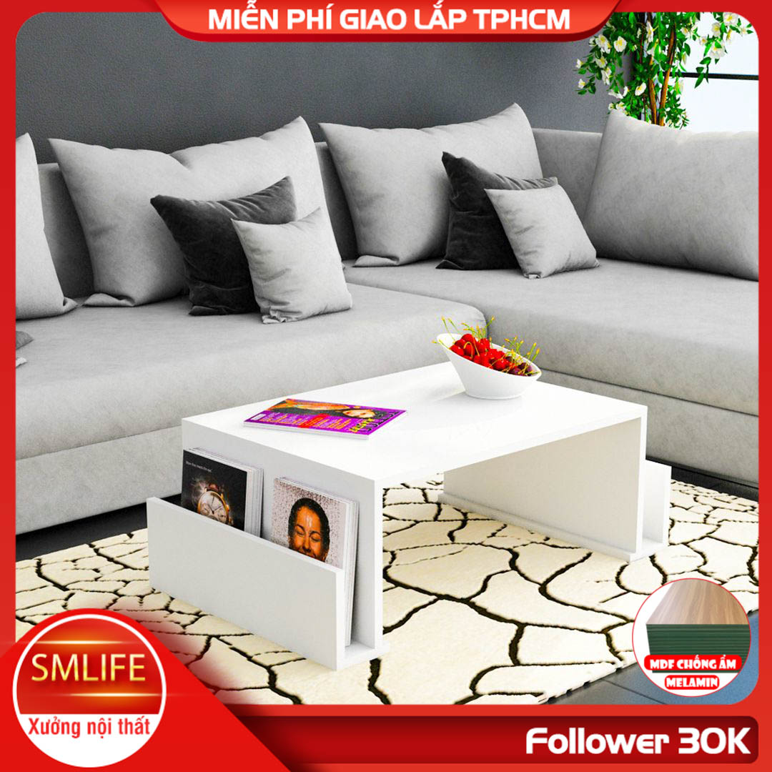 Bàn trà bàn sofa phòng khách bằng gỗ công nghiệp SMLIFE Campbell