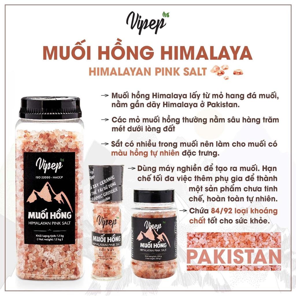 Muối hồng Himalaya Vipep xay nhuyễn, nhiều khoáng chất dinh dưỡng tốt cho sức khỏe (250g-1,1kg)