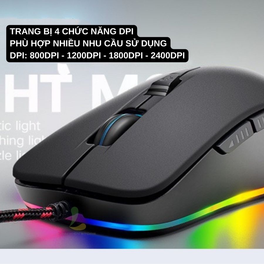 Chuột gaming máy tính Zerodate V6 - Chuột chơi game có dây tích hợp đèn Led 7 màu DPI cao ấn tượng - Hàng nhập khẩu