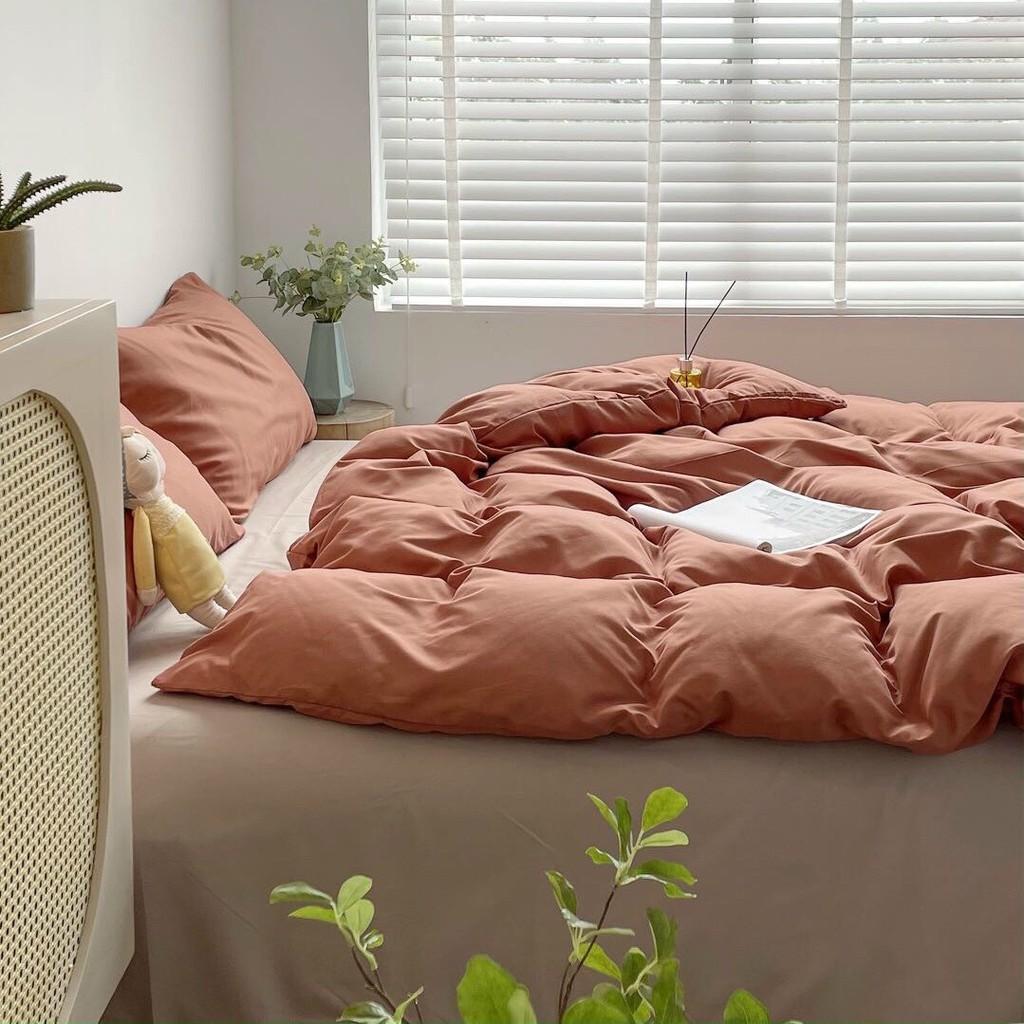 Bộ Chăn Ga Cotton Tici Cao Cấp CÓ CHĂN CHẦN BÔNG SẴN RUỘT BÊN TRONG Phong Cách Hàn Quốc Đủ Size Đủ Màu