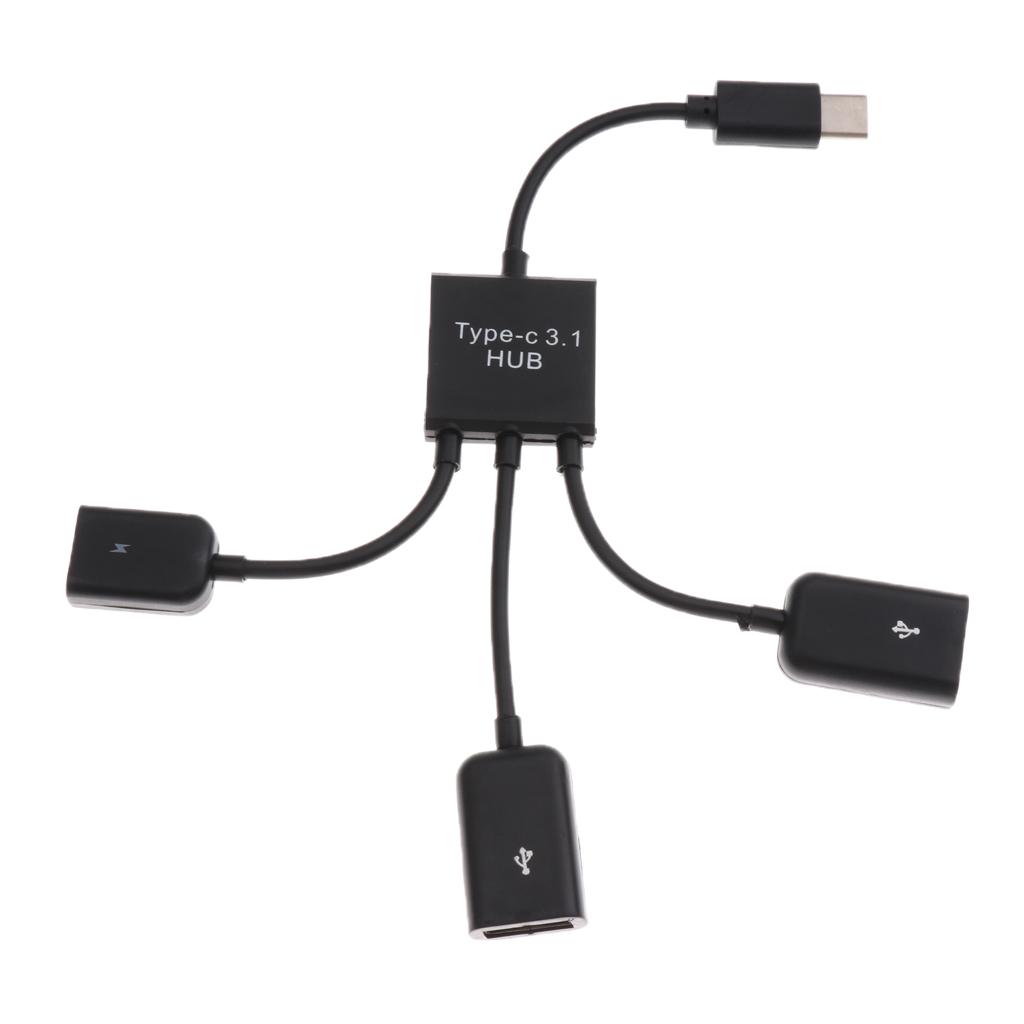 3 in 1 Micro USB HUB Adaptor with Power Charge OTG Cable Adapter Connector