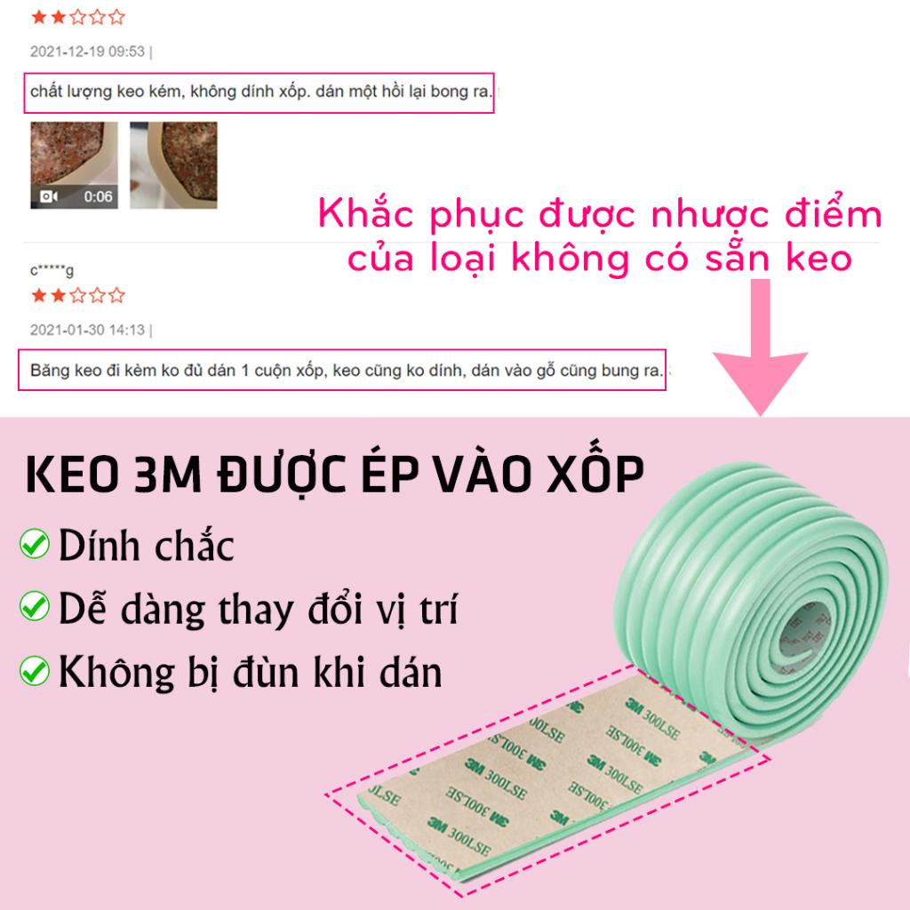 Cuộn Xốp Bọc Cạnh Bàn, Miếng Dán Bịt Góc Tường SẴN KEO 3M Chống Va Chạm An Toàn Cho Bé Dài 2m Legaxi