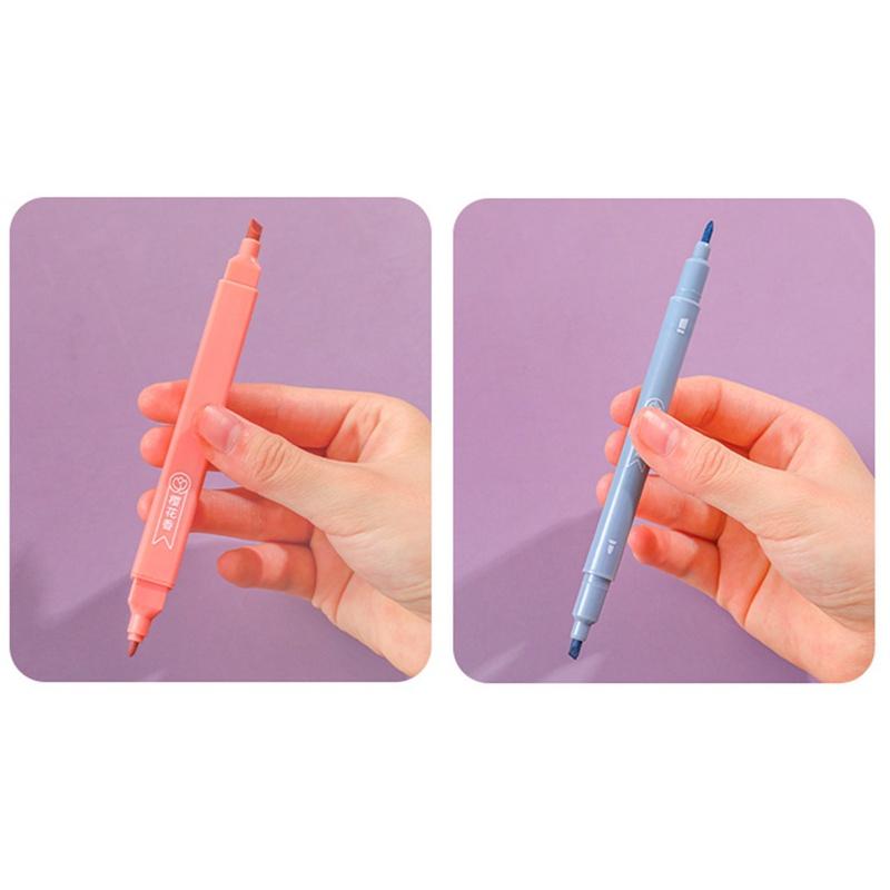 Tmdbyx Bút Đánh Dấu Hai Đầu Có Hộp Đựng Họa Tiết Xinh Xắn Dành Cho Học Sinh