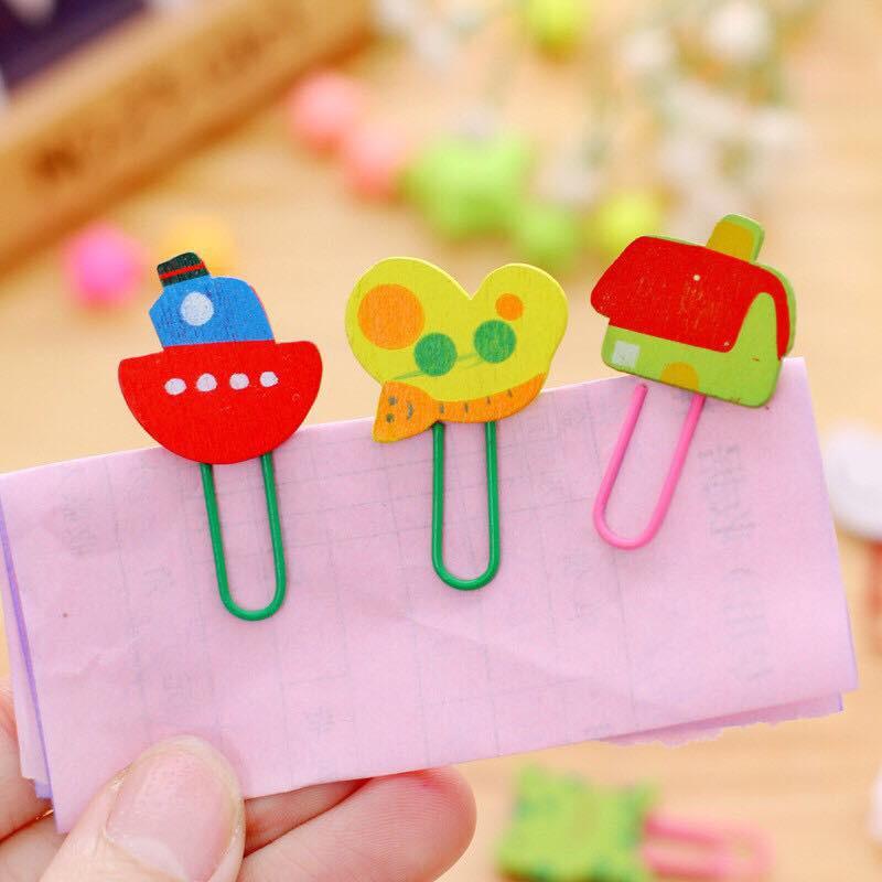 Vỉ 12 bookmark cài cute, kẹp giấy hình thú dễ thương