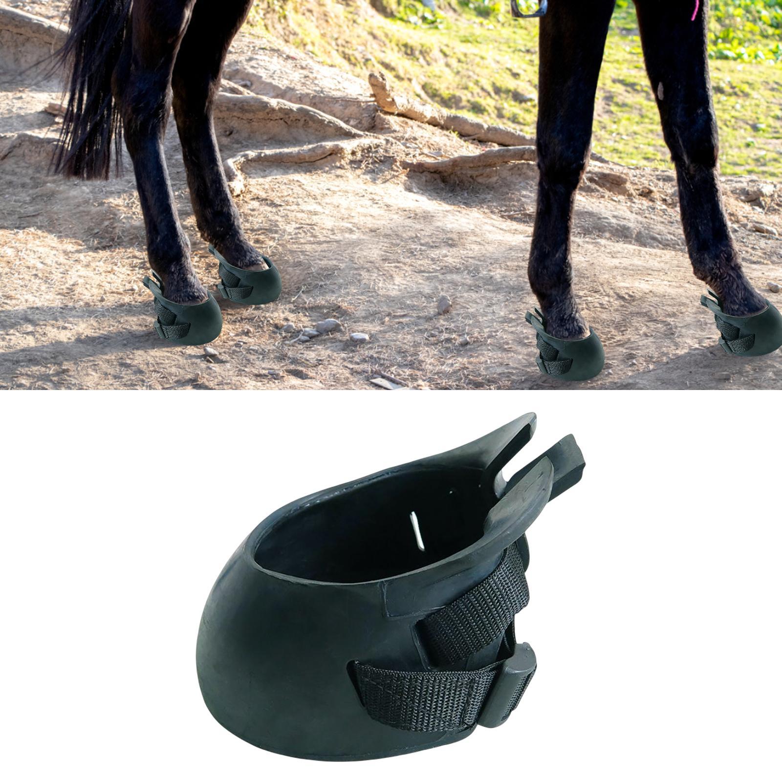 Horse Hoof Boot Portable Adjustable Tightness Protect Equine Shoe Foot Guard
