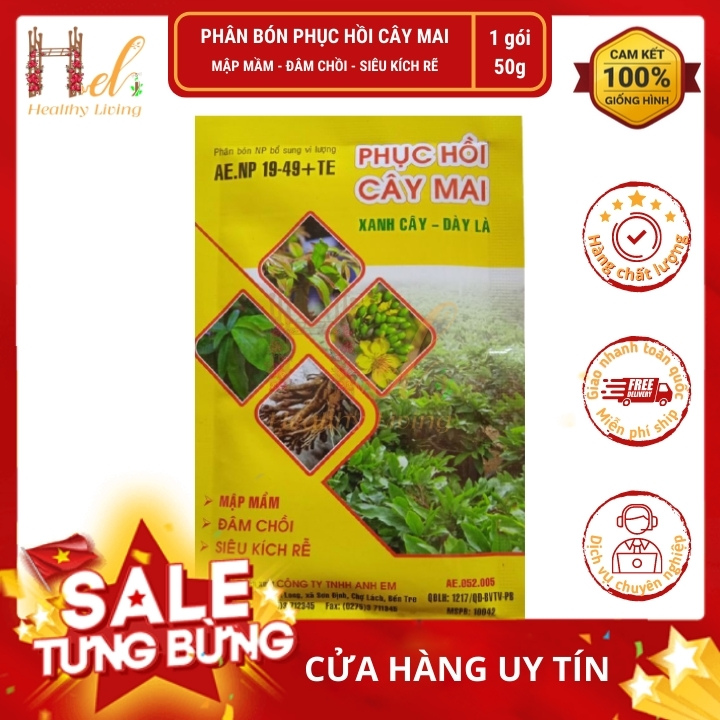 Phân Bón Phục Hồi Hoa Mai Phục Hồi Cây Mai 50gr Xanh Cây Dày Lá