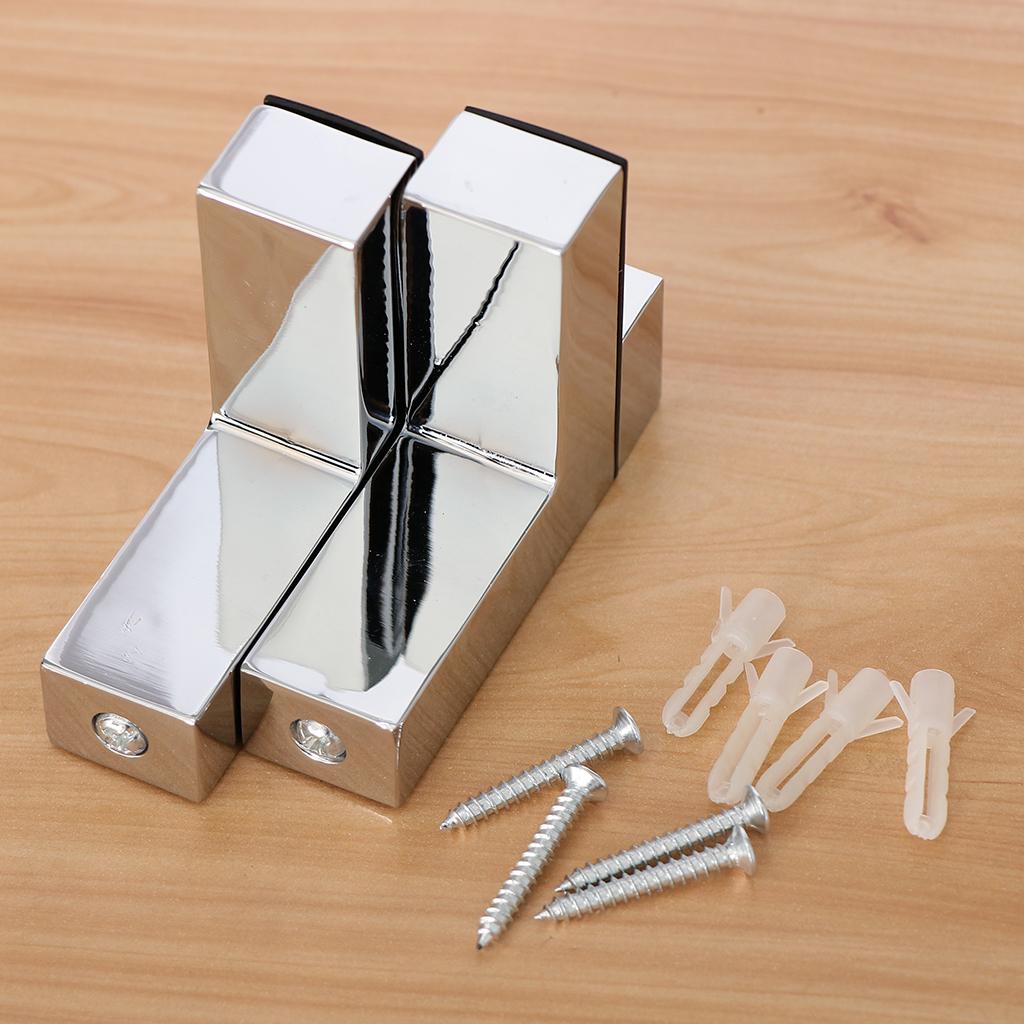 2  Pairs  Wall  Mount  Small  Adjustable  Glass  Shelf  Bracket  for