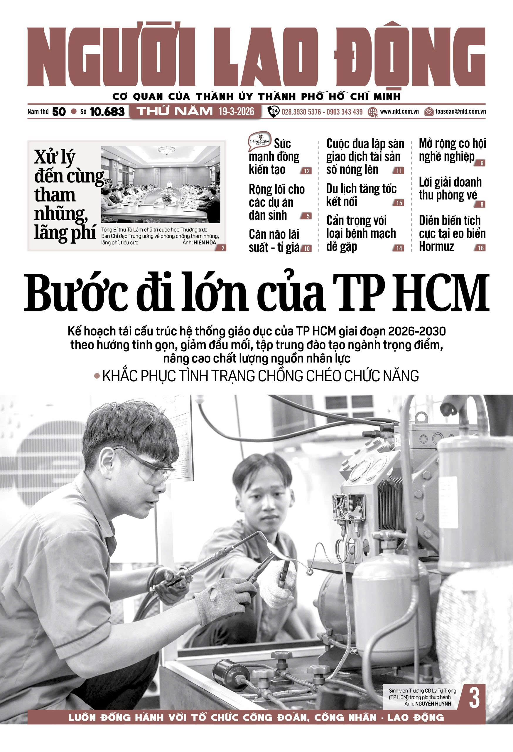 Nhật báo Người Lao Động từ ngày 16-03-2026 đến 22-03-2026